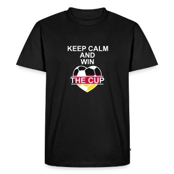 Le champion du monde de football Allemagne 2018 garde le calme - T-shirt Premium bio Homme - noir - Devant - Nico (187cm)