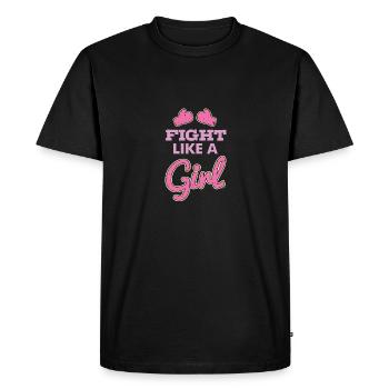 Se battre comme une fille - T-shirt Premium bio Homme - noir - Devant - Nico (187cm)