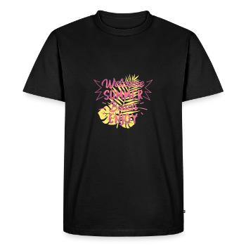 Bienvenue Summer Beach - T-shirt Premium bio Homme - noir - Devant - Nico (187cm)