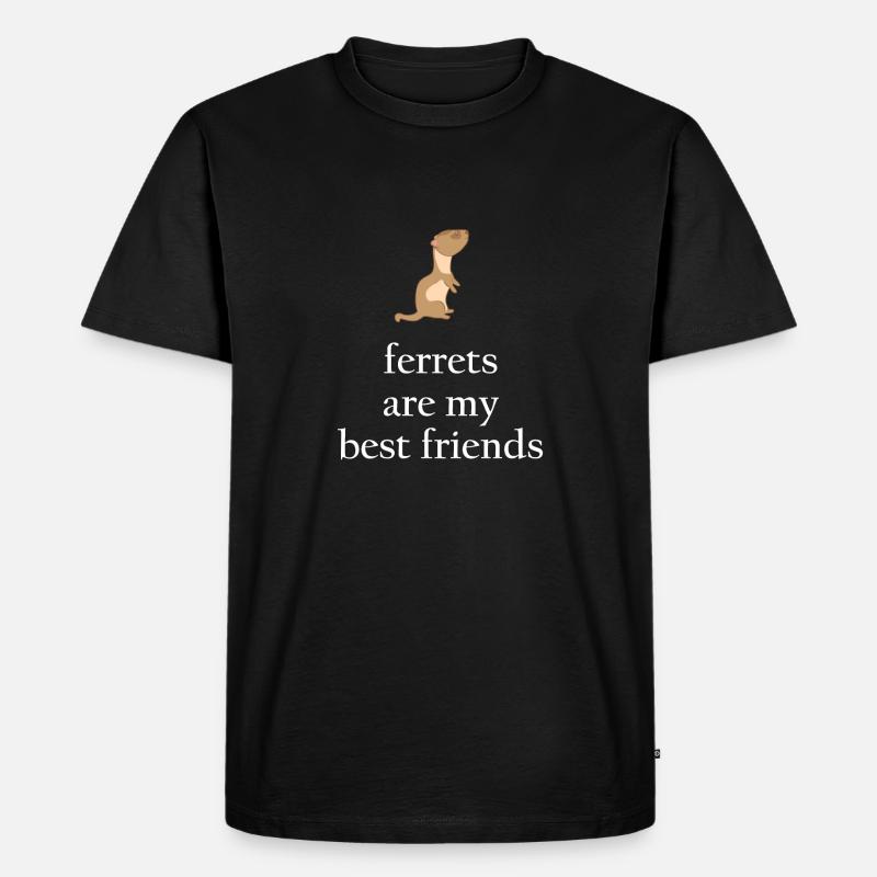 Frettchenfreund - Frettchen - Beste Freunde - Männer Premium Bio T-Shirt - Schwarz