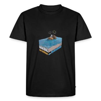 Une île, un trône ... le bonheur ! - T-shirt Premium bio Homme - noir - Devant - Nico (187cm)