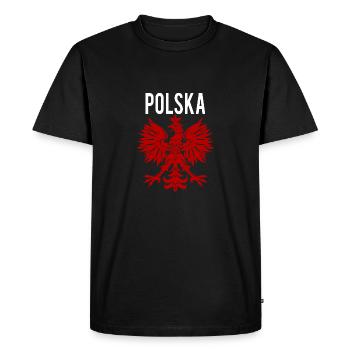 Polska Eagle - Men's Premium Organic T-Shirt - black - Front - Nico (187cm)