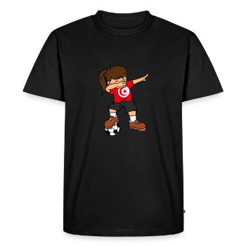 Tunisie Football Ball Dabbing Girl Football tunisien - T-shirt Premium bio Homme - noir - Devant - Nico (187cm)