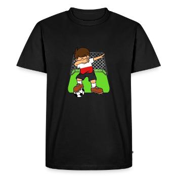 Pologne Soccer Ball Dabbing Kid polonais de football - T-shirt Premium bio Homme - noir - Devant - Nico (187cm)