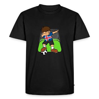 Ballon de football de l'Islande Dabbing Kid Island Island Football - T-shirt Premium bio Homme - noir - Devant - Nico (187cm)