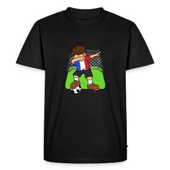 France Soccer Ball Dabbing Kid Français de football - T-shirt Premium bio Homme - noir - Devant - Nico (187cm)