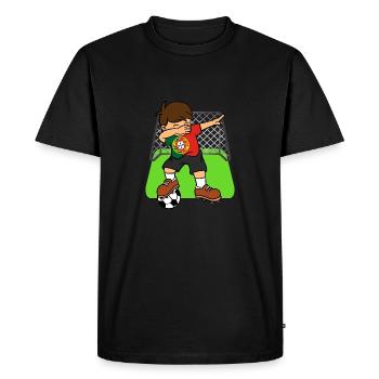 Portugal Ballon de football Dabbing Kid Portugais - T-shirt Premium bio Homme - noir - Devant - Nico (187cm)