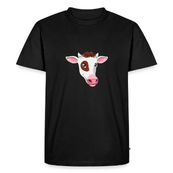 Chemise végétarienne végétarienne cadeau de visage de vache - T-shirt Premium bio Homme - noir - Devant - Nico (187cm)