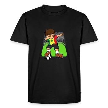 Soccer Soccer Ball Dabbing Kid Sénégalais - T-shirt Premium bio Homme - noir - Devant - Nico (187cm)
