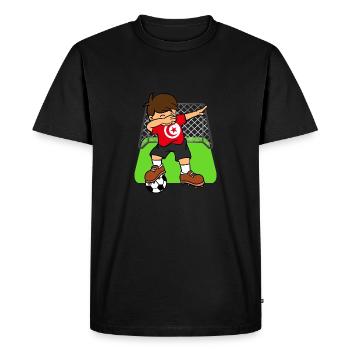 Tunisie Football Ball Dabbing Enfant Football Tunisien - T-shirt Premium bio Homme - noir - Devant - Nico (187cm)