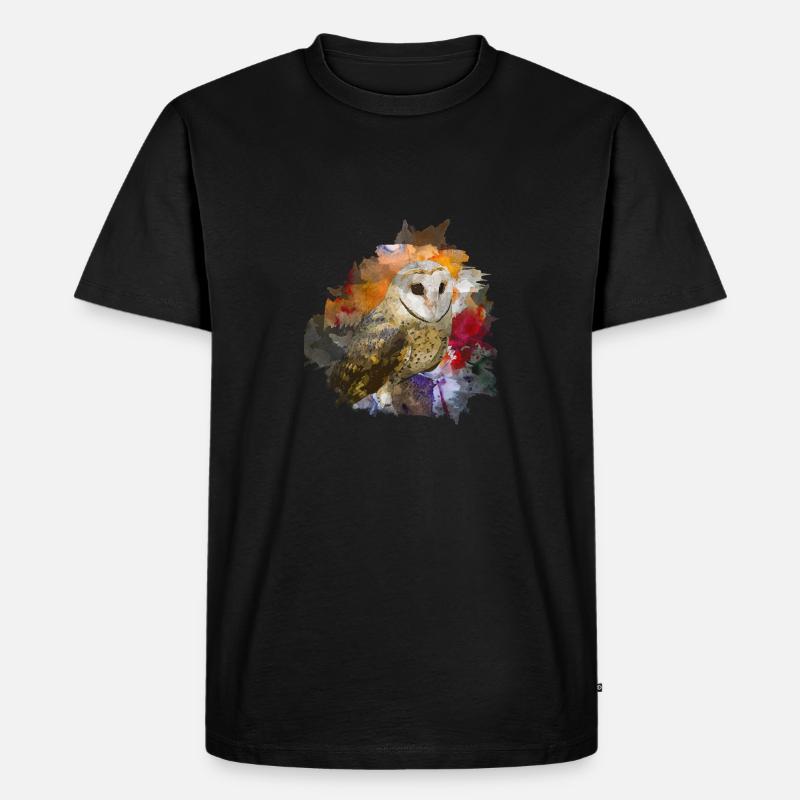 Eule - Männer Premium Bio T-Shirt - Schwarz