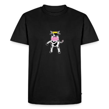 Floss Dance Move Cow - Men's Premium Organic T-Shirt - black - Front - Nico (187cm)