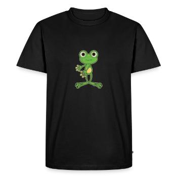 Floss Dance Move Frog - Men's Premium Organic T-Shirt - black - Front - Nico (187cm)