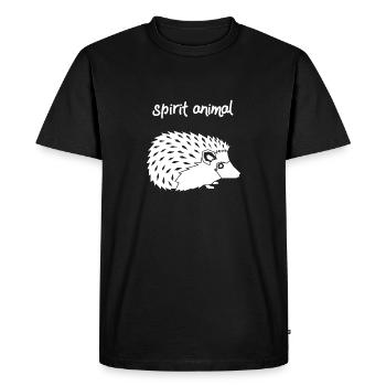 Hérisson - Hérisson amoureux - Hérisson fan - Spirit Animal - T-shirt Premium bio Homme - noir - Devant - Nico (187cm)