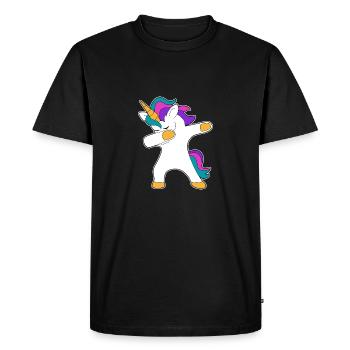 Unicorn dancing party move - Men's Premium Organic T-Shirt - black - Front - Nico (187cm)
