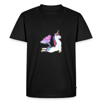 Unicorn Licorne Cobra Yoga - T-shirt Premium bio Homme - noir - Devant - Nico (187cm)