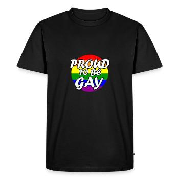 Proud to be gay - Men's Premium Organic T-Shirt - black - Front - Nico (187cm)
