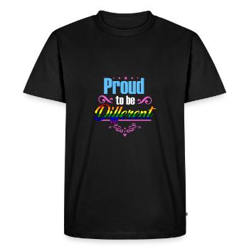 Proud to be different - Men's Premium Organic T-Shirt - black - Front - Nico (187cm)