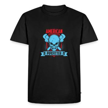 Tuyauteur américain - T-shirt Premium bio Homme - noir - Devant - Nico (187cm)