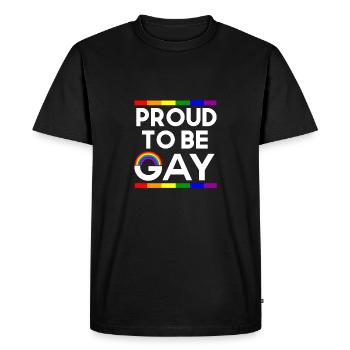 Proud to be gay - Men's Premium Organic T-Shirt - black - Front - Nico (187cm)