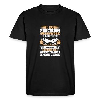 La précision des tuyauteurs - T-shirt Premium bio Homme - noir - Devant - Nico (187cm)