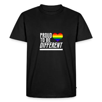 Proud to be different - Men's Premium Organic T-Shirt - black - Front - Nico (187cm)
