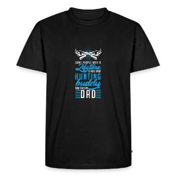 Daddy hunter - Men's Premium Organic T-Shirt - black - Front - Nico (187cm)