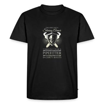 Chevalier Pipefitter - T-shirt Premium bio Homme - noir - Devant - Nico (187cm)