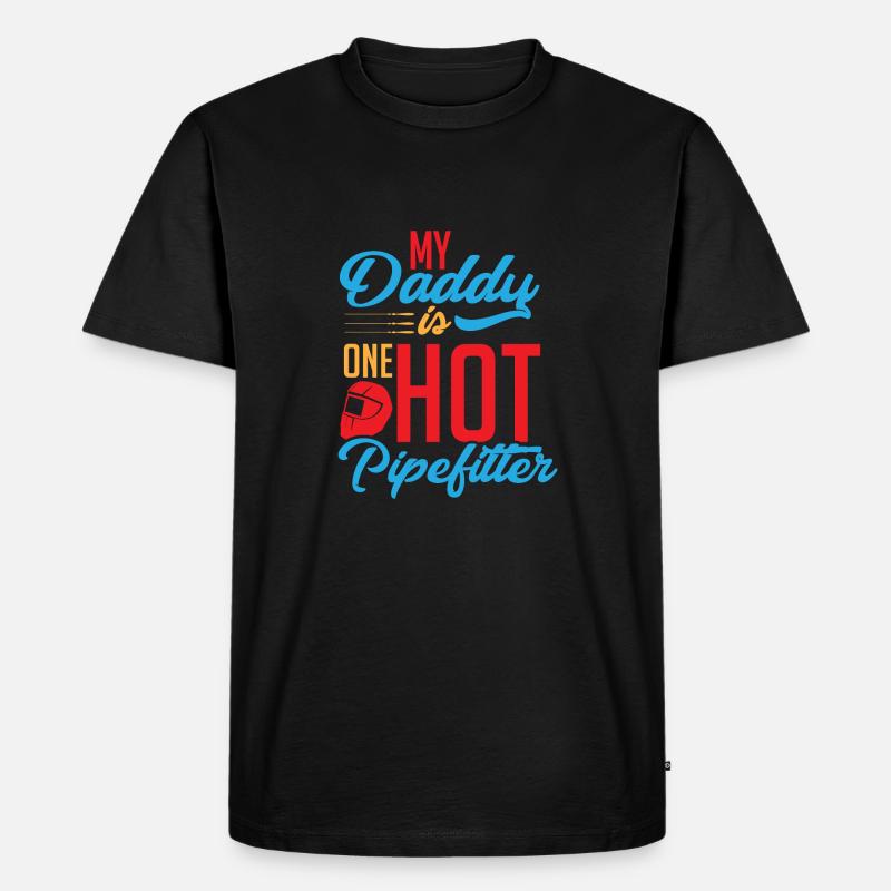 Pipefitter dad - Männer Premium Bio T-Shirt - Schwarz