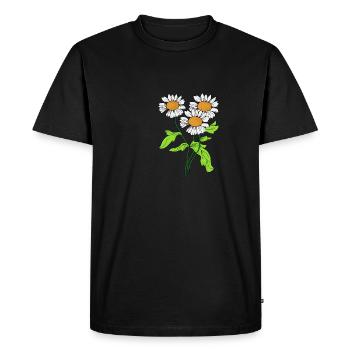 Daisies flower plant bloom gift idea - Men's Premium Organic T-Shirt - black - Front - Nico (187cm)