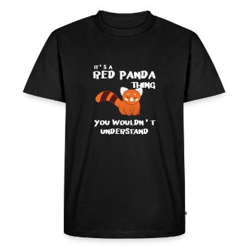Red Panda - Cat Bear - Panda lover - Panda - Men's Premium Organic T-Shirt - black - Front - Nico (187cm)