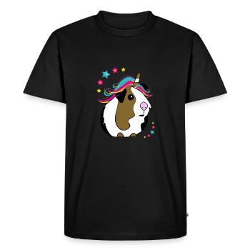 Cochon d'Inde Licorne - T-shirt Premium bio Homme - noir - Devant - Nico (187cm)