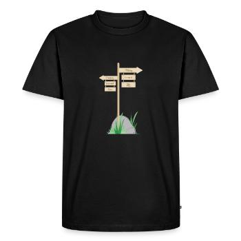 Hiking and climbing design - Men's Premium Organic T-Shirt - black - Front - Nico (187cm)