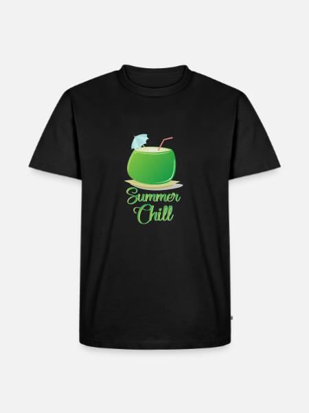 Sommer, Cocktail und Entspannen - Männer Premium Bio T-Shirt - Schwarz