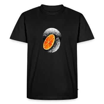Moon Orange - Men's Premium Organic T-Shirt - black - Front - Nico (187cm)