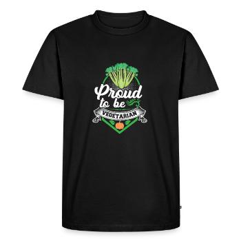 Proud to be vegetarian - Men's Premium Organic T-Shirt - black - Front - Nico (187cm)
