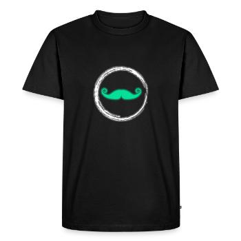 Glow Mustache Neon Party Glowing Effect Retro - Men's Premium Organic T-Shirt - black - Front - Nico (187cm)