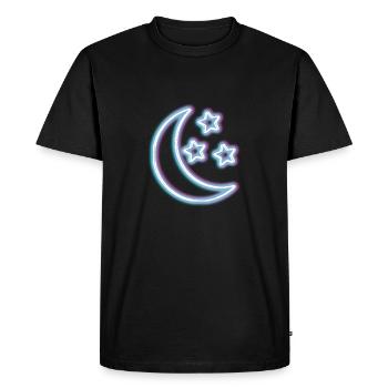 T-shirt néon Glow Moon Effet lumineux demi-lune - T-shirt Premium bio Homme - noir - Devant - Nico (187cm)