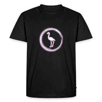 Glow Circle Flamingo Lumineux effet lumineux au néon - T-shirt Premium bio Homme - noir - Devant - Nico (187cm)