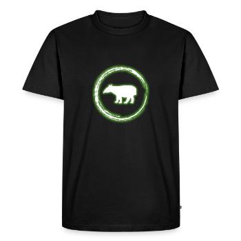 Glow Circle vert Tapir néon lumineux effet rétro - T-shirt Premium bio Homme - noir - Devant - Nico (187cm)