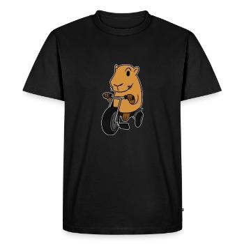 Capybara Riding Tricycle T-Shirt Rodent Animal - Men's Premium Organic T-Shirt - black - Front - Nico (187cm)