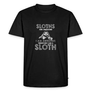 Sloths Are Awesome I Am Awesome Funny Animal Sloth - Men's Premium Organic T-Shirt - black - Front - Nico (187cm)