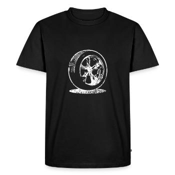 Cadeau d'amant de voiture de jante de pneu de voiture - T-shirt Premium bio Homme - noir - Devant - Nico (187cm)