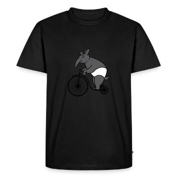 Tapir Riding Retro Vélo Grande Roue Malayan Tapir - T-shirt Premium bio Homme - noir - Devant - Nico (187cm)