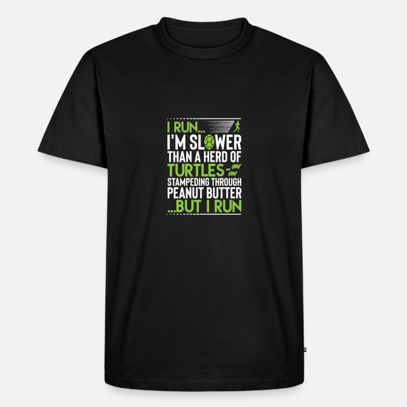 Running Slow - Männer Premium Bio T-Shirt - Schwarz