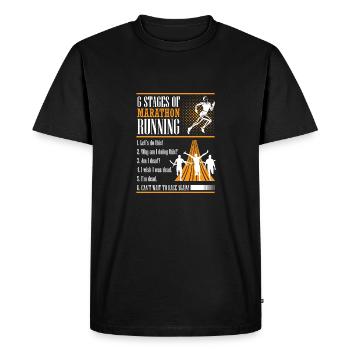 Marathon Running - Men's Premium Organic T-Shirt - black - Front - Nico (187cm)