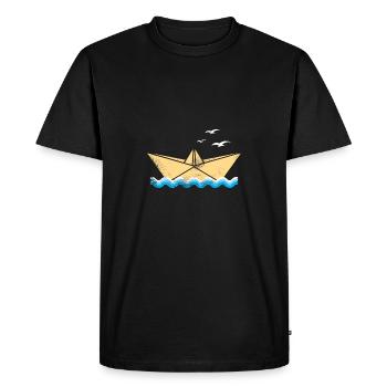 Bateau voile vacances bateau océan - T-shirt Premium bio Homme - noir - Devant - Nico (187cm)