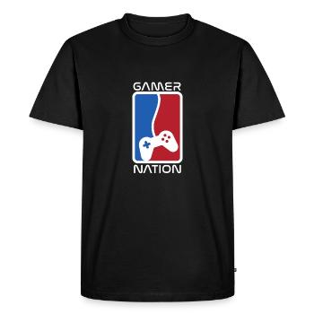 Gamer Nation - jeu amusant motif cadeau - T-shirt Premium bio Homme - noir - Devant - Nico (187cm)