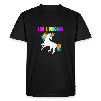 Je suis une licorne - je suis une licorne - T-shirt Premium bio Homme - noir - Devant - Nico (187cm)