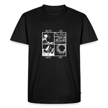 Water Air Earth Fire 4 Elements Shirt Gift - Men's Premium Organic T-Shirt - black - Front - Nico (187cm)